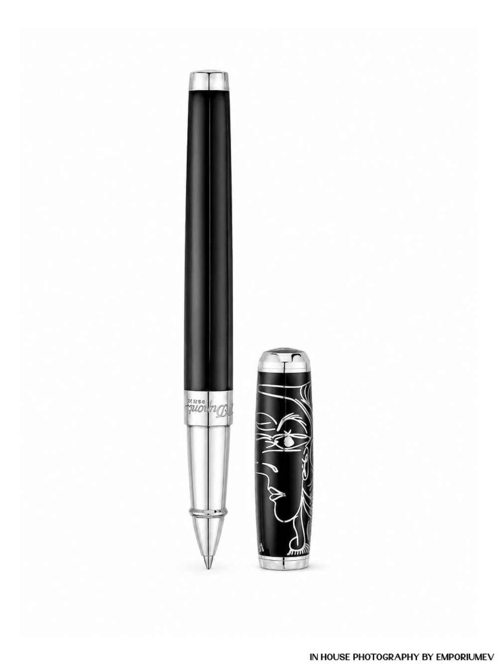 S.T. Dupont 412046 Picasso Black Lacquer and Palladium Rollerball Pen